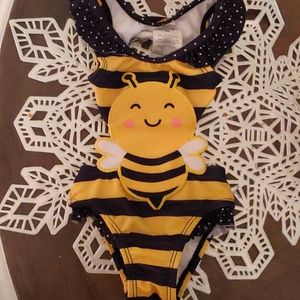 Newborn yellow bumblebee one piece bathing suit 💕